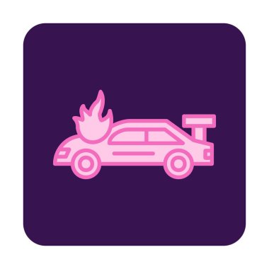 Yanan Araba ikon vektör illüstrasyonuName