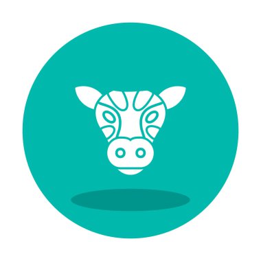 İnek başı simgesi vektörü beyaz arkaplanda izole edildi