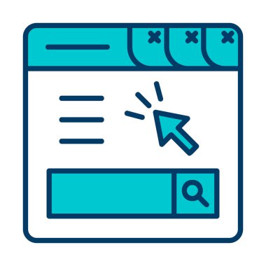 Web tarayıcı renk çizgisi simgesi. Web sayfası 