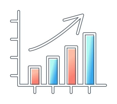 Business Bar Grafik simgesinin vektör illüstrasyonu