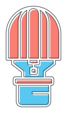 Sıcak hava balonu ikon vektör çizimi tasarımı