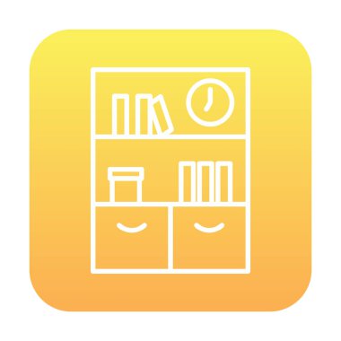 kitaplık düz simge, vektör illüstrasyonu 