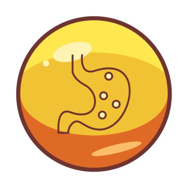 İnsan mide ikonu. Beyaz arkaplanda izole edilmiş web tasarımı için İnsan mide vektörü simgesi