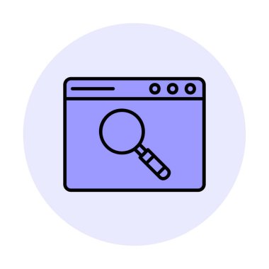 Basit Tarayıcı Arama simgesi, vektör illüstrasyonu