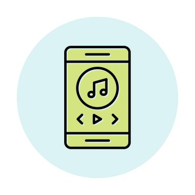 düz akıllı telefon müzik çalar simgesi