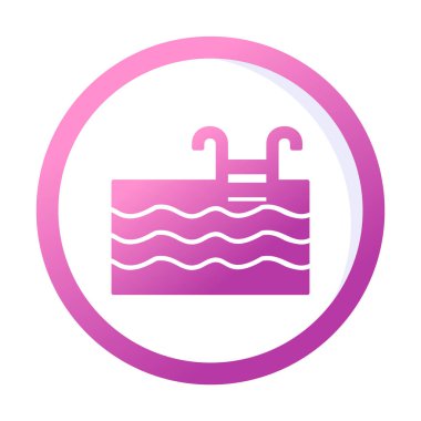  yüzme havuzu ikonu vektör illüstrasyonu