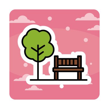 Yedek vektör renk simgesine sahip park 