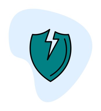 Kırık Kalkan simgesi. vektör illüstrasyonu 