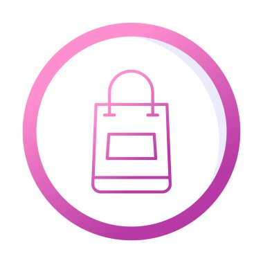 Alışveriş poşeti simgesi, vektör illüstrasyonu basit tasarım