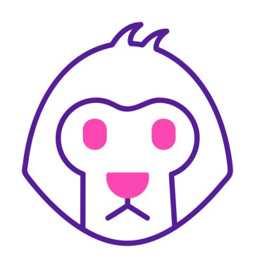 Basit maymun simgesi vektör illüstrasyonu  