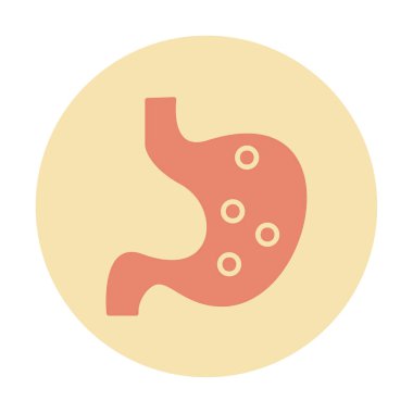 İnsan mide ikonu. Beyaz arkaplanda izole edilmiş web tasarımı için İnsan mide vektörü simgesi