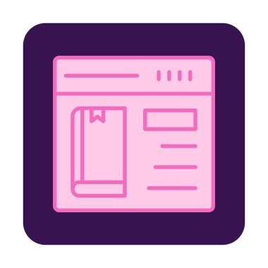 Basit Çevrimiçi Kitap satın alma simgesi, vektör illüstrasyonu