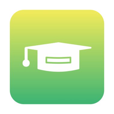 Mezuniyet şapkası ikonu, eğitim ikonu. düz tasarım biçimi