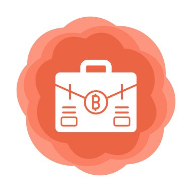 Bitcoin simgesi vektör illüstrasyon tasarımı içeren çanta