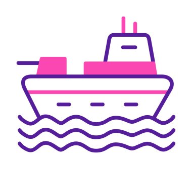 Gemi simgesi, vektör illüstrasyonu