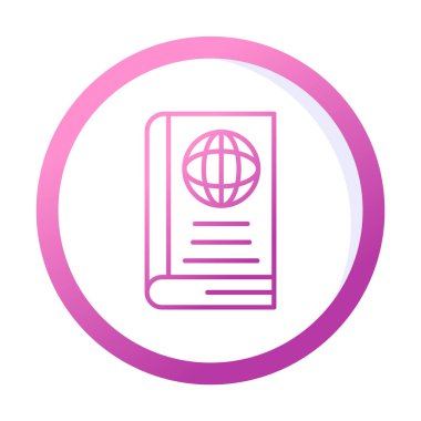 Basit Dünya Kitabı simgesi, vektör illüstrasyonu