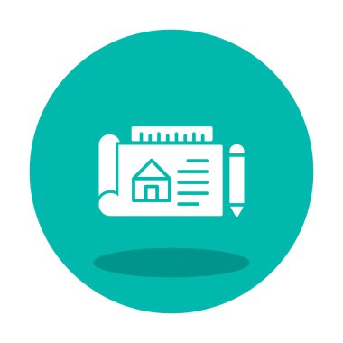 Basit Mimari Planı simgesi, vektör illüstrasyonu