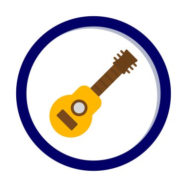 düz yaratıcı gitar simgesi vektör çizimi  