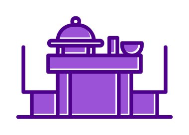 Basit ziyafet simgesi, vektör illüstrasyonu