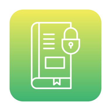 Asma kilit simgesine sahip kitap, vektör illüstrasyon tasarımı, Güvenli Kitap sembolü 