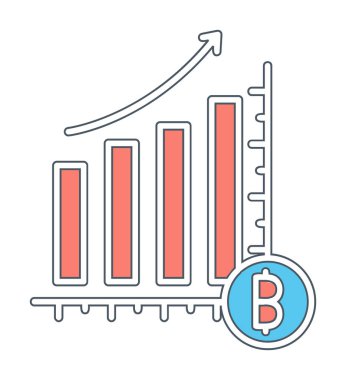 Kâr, kripto para birimi şeması, bitcoin vektör ilüstrasyonu