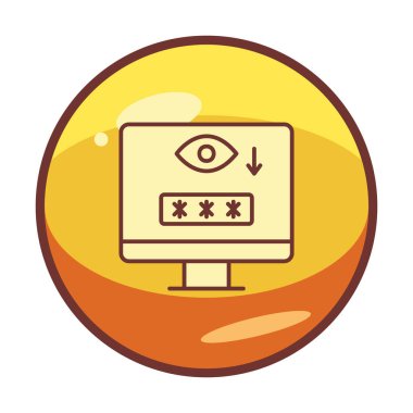 Basit Bilgisayar Casus Yazılımı simgesi, vektör illüstrasyonu