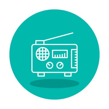 Düz radyo ikonu. özet çizim vektörü