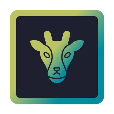 Zürafa baş web simgesi, vektör illüstrasyonu 