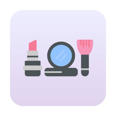 Makyaj araçları web simgesi, vektör illüstrasyonu