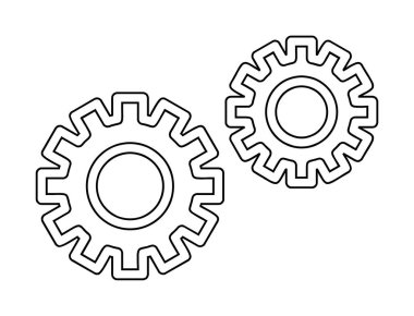 Gears'ı web simgesi, vektör çizim 