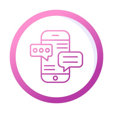 Basit akıllı telefon sohbet simgesi, vektör illüstrasyonu