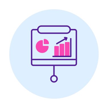 Sunum, iş istatistikleri ve pasta grafik ikonlu veri analizleri. iş analizleri, analizler, istatistikler, pasta grafiği