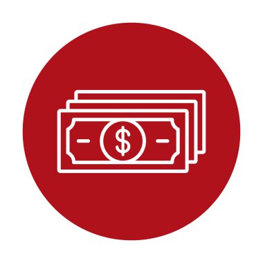 Dolar para çizgisi simgesi, vektör illüstrasyonu