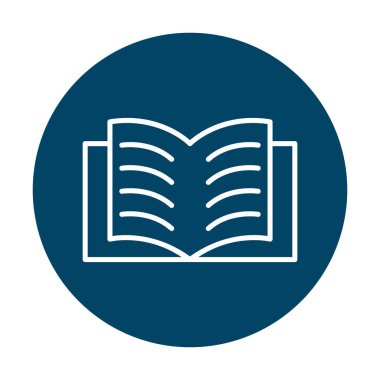 Basit düz web Açık Kitap simgesi tasarımı
