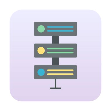 Ağ sunucu simgesinin vektör illüstrasyonu. Veritabanı basit simgesi 