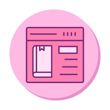 Basit Çevrimiçi Kitap satın alma simgesi, vektör illüstrasyonu