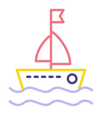 Basit düz yelkenli simgesi çizimi 