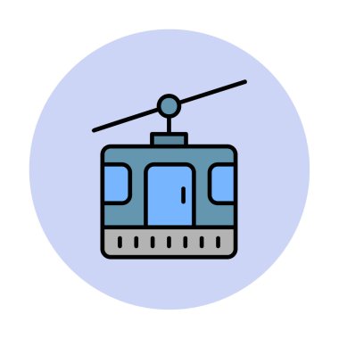 Modern Cable Car Cabin simgesinin vektör çizimi                   