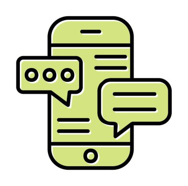 Basit akıllı telefon sohbet simgesi, vektör illüstrasyonu