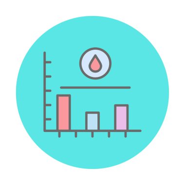 Şeker seviyesi grafik simgesi, vektör illüstrasyonu  
