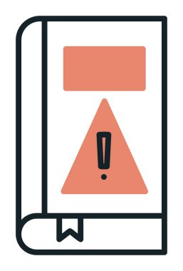 kitap uyarısı ünlem işareti vektör düz renk simgesi ile