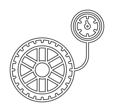 düz teker basıncı, izole edilmiş ikon vektör çizimi tasarımı