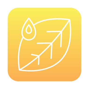 Su damlası ve yaprak simgesinin vektör çizimi