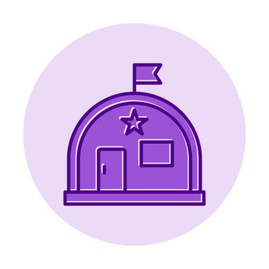 Basit Askeri Depo simgesi, vektör illüstrasyonu