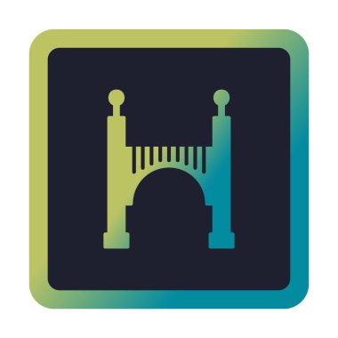 köprü düz simgesi, vektör illüstrasyon tasarımı 