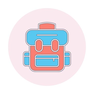 sırt çantası simgesi vektör illüstrasyonu