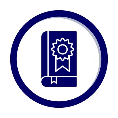 Kitap Madalyası simgesi, vektör illüstrasyonu 