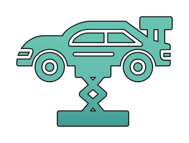 Araba Kaldırma simgesi, vektör illüstrasyonu 