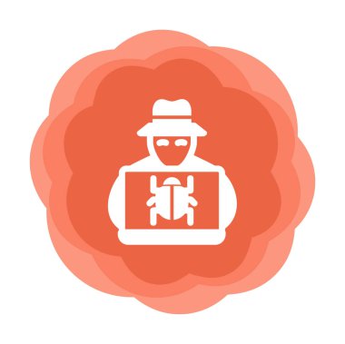 Basit Bilgisayar Hacker simgesi, vektör illüstrasyonu