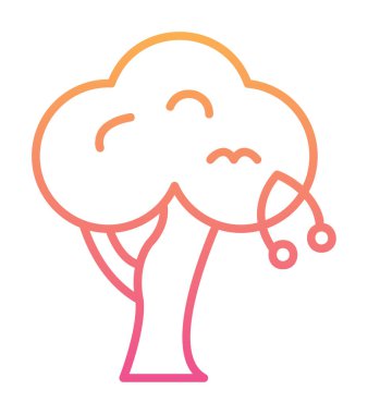 Kiraz ağacı web simgesi vektör illüstrasyonu